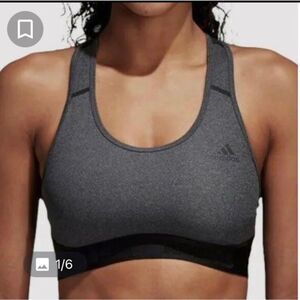 ADIDAS | TechFit Compression Gray Sports Bra Black Racerback Women’s Size Large